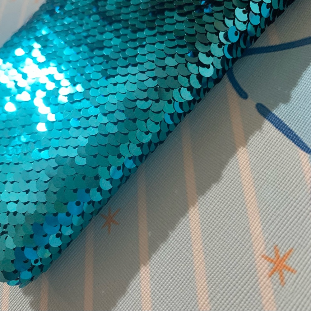 Turquoise Mermaid Reversible Flip Sequin Mini Notebook Journal - Picture 12 of 16